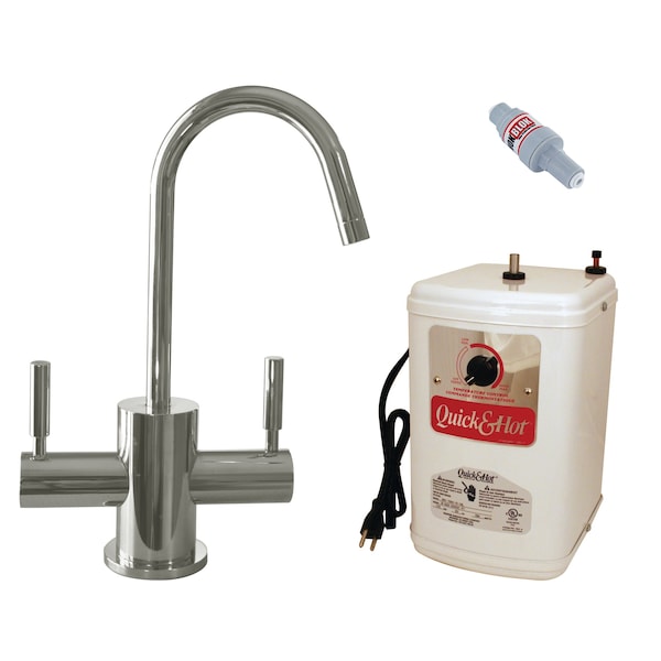 Westbrass Contemporary 10" Hot and Cold Water Dispenser and Tank in Polished Nickel D2051HFP-05 - main
